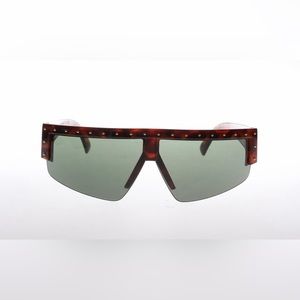 Vintage Versace Studded Shield Sunglasses Mod 393 Tortoise